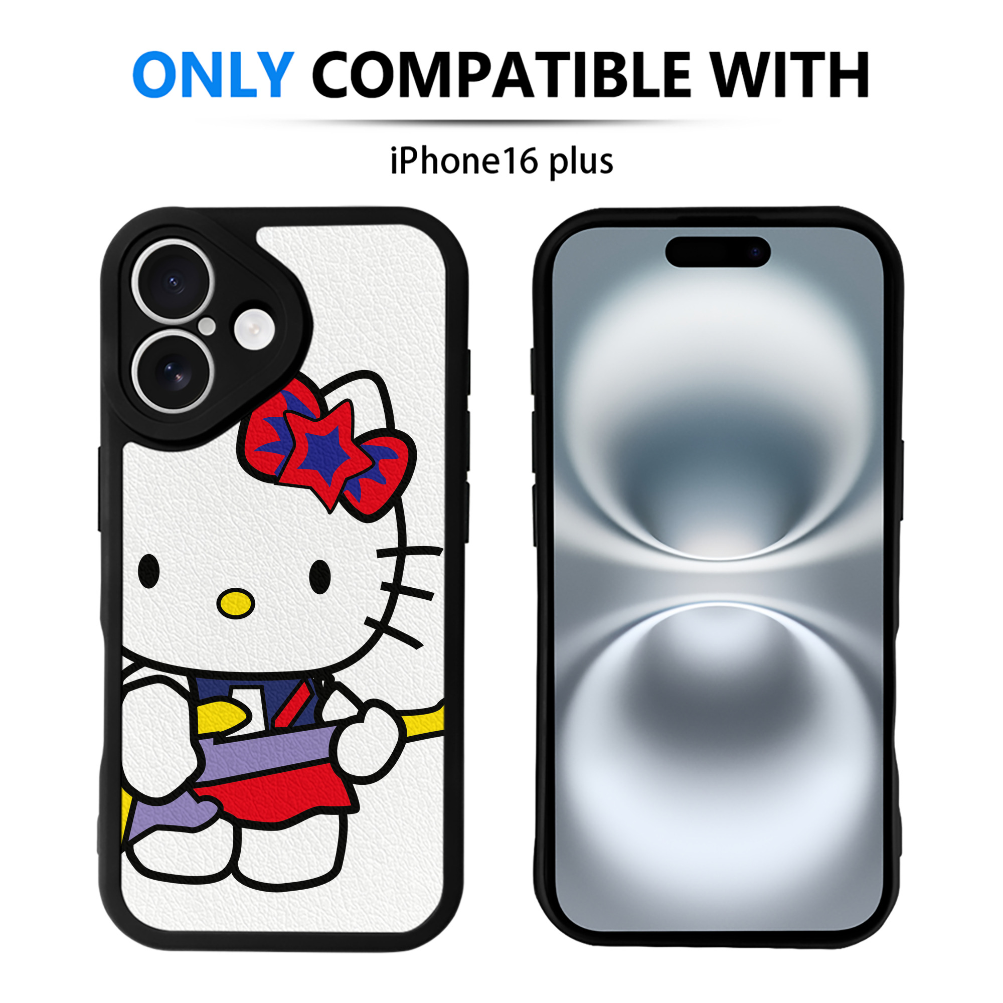 （画像用） Hello Kitty ハローキティ 【iPhone 16シリーズ対応】シリコンスマホケース（レザー調） 材質：シリコン